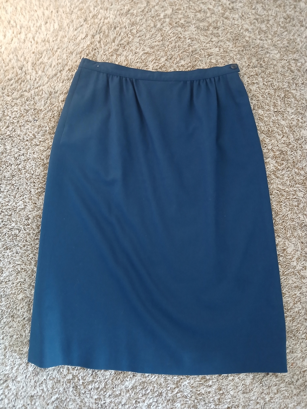 Pendleton 100% Virgin Wool Navy Blue Midi Pencil Skirt Made in USA Size 12